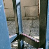 High patinated wooden stool