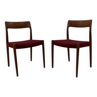 Ensemble de chaises danoises par Niels Møller pour JL Møllers, 1960s, Set de 2