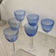Six two-coloured wine or cocktail glasses.