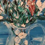 Oil on canvas bouquet of flowers signed