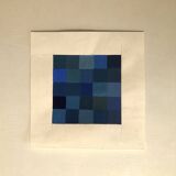 Abstract blue Gouache on paper