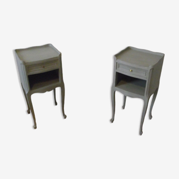 1 pair of painted Louis XV style bedside tables