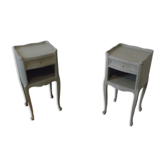 1 pair of painted Louis XV style bedside tables