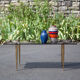 Smoked glass coffee table with adjustable brass legs, end of sofa, 70s table
