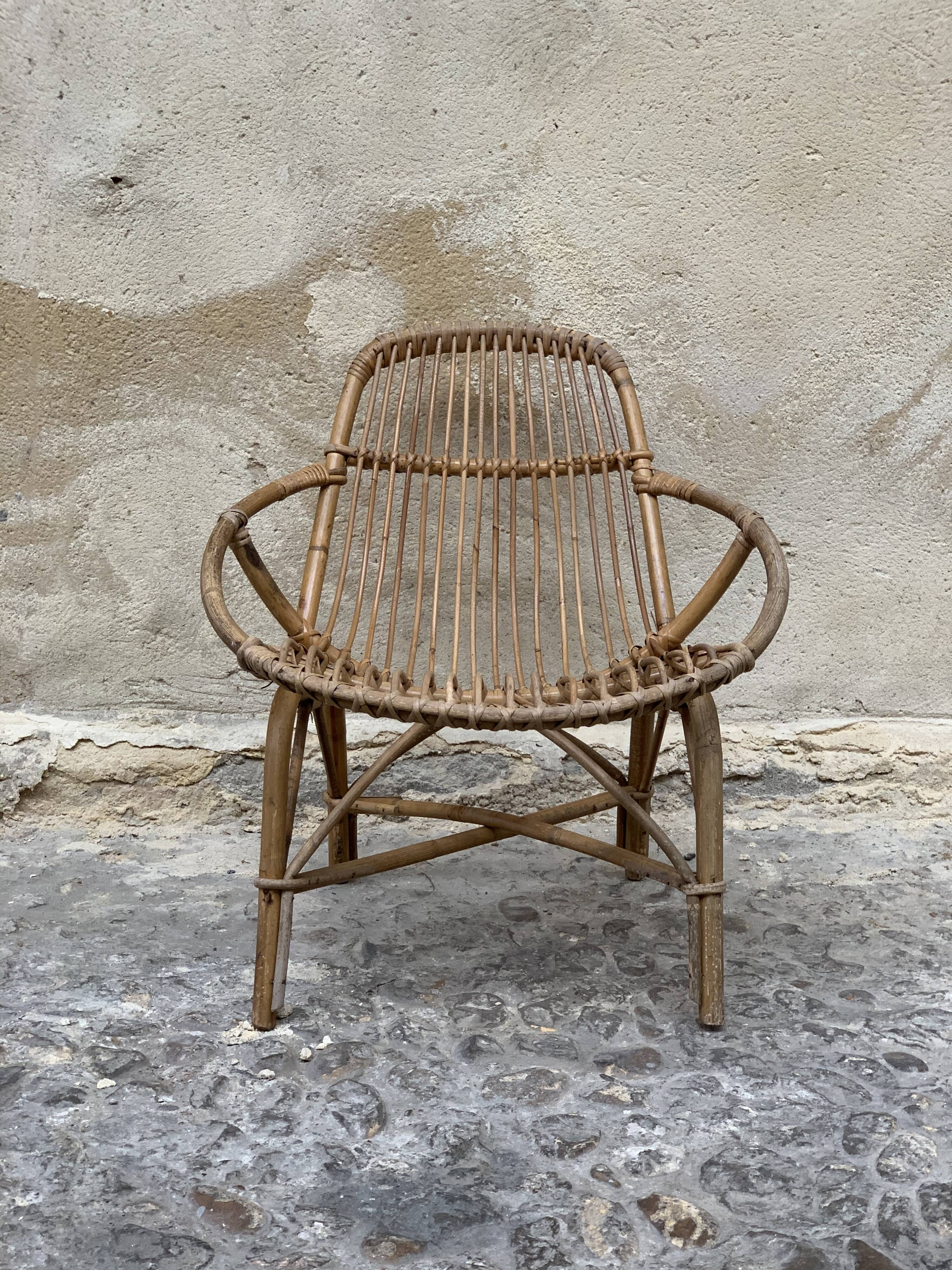 Rattan armchair