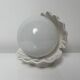 Ceramic lamp shell open white enamel vintage pearl night light