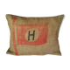 Jute Canvas cushion Red flag Majuscule H in coat of the house