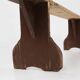 Rustic wooden bench in with brown painted feet, France ca. 1890