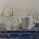 Set of three new electrified chiseled glass suspensions