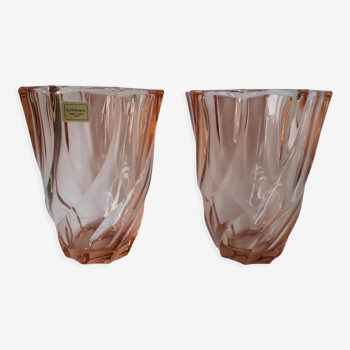 Nice duo pink vases luminarc