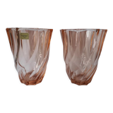 Nice duo pink vases luminarc