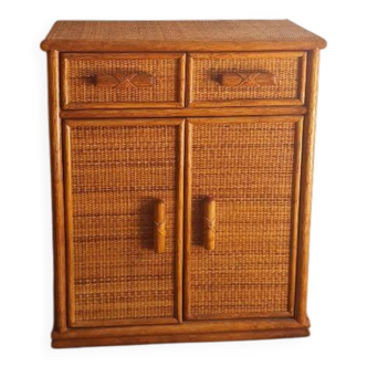 Buffet en rotin vintage