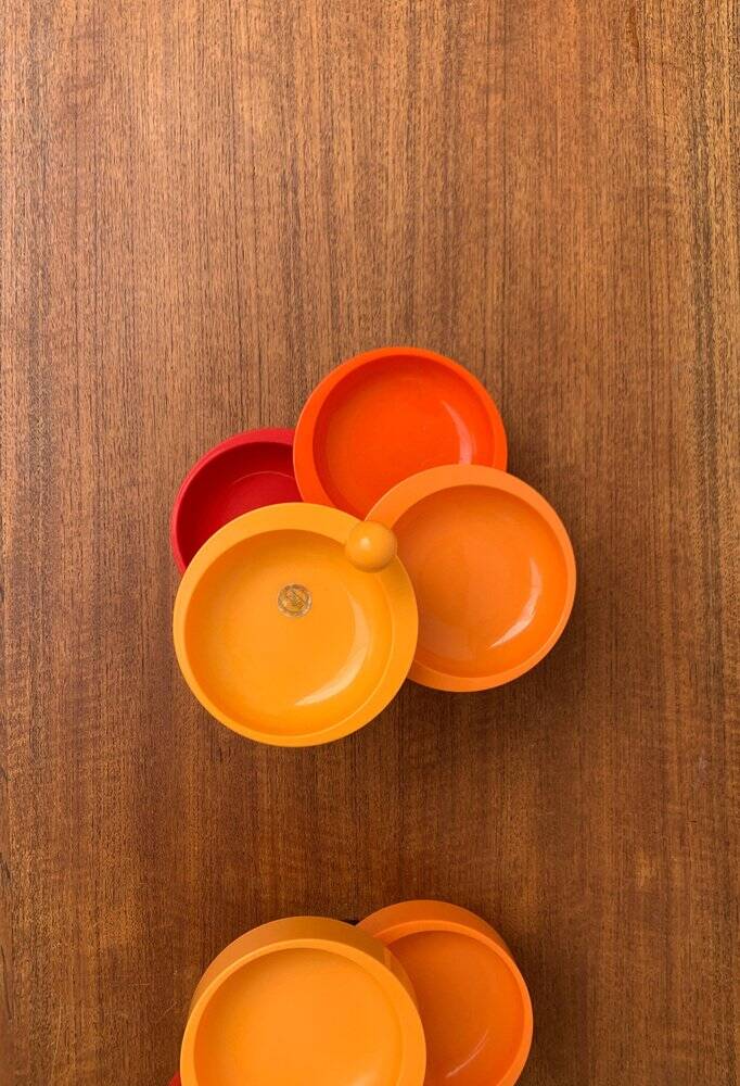 Extendable space-age pivoting bowls from the mid-century by Emsa, 1960s, set of 2.