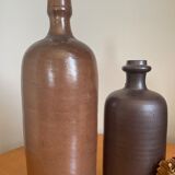 Pair of brown stoneware bottles