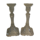 Pair of candlesticks semin worked crystal glass