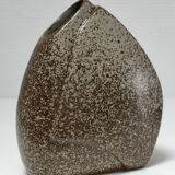 Vase méplat en grès émaillé, années 80