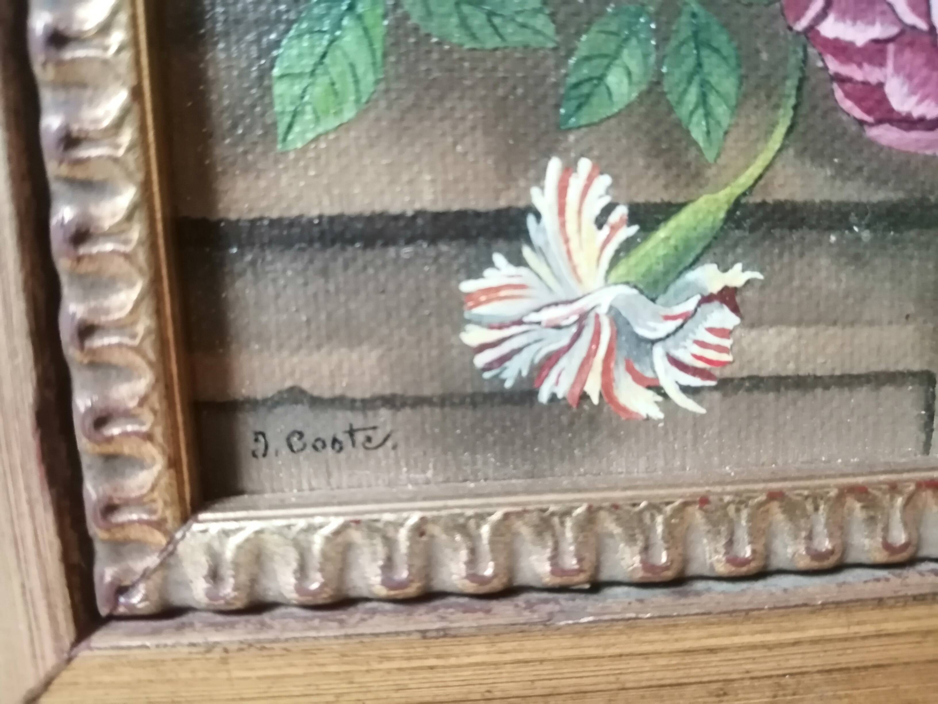 Painting bouquet of flowers signed J. coste