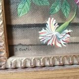Tableau bouquet de fleurs signé J. coste