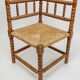 Classic vintage bobbin corner armchair