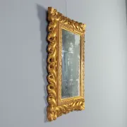Eclectic antique mirror in carved and gilded wood, Italy, 20th century