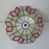 suspension luminaire in mother-of-pearl decoration flower