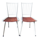 Deux chaises métal et paille