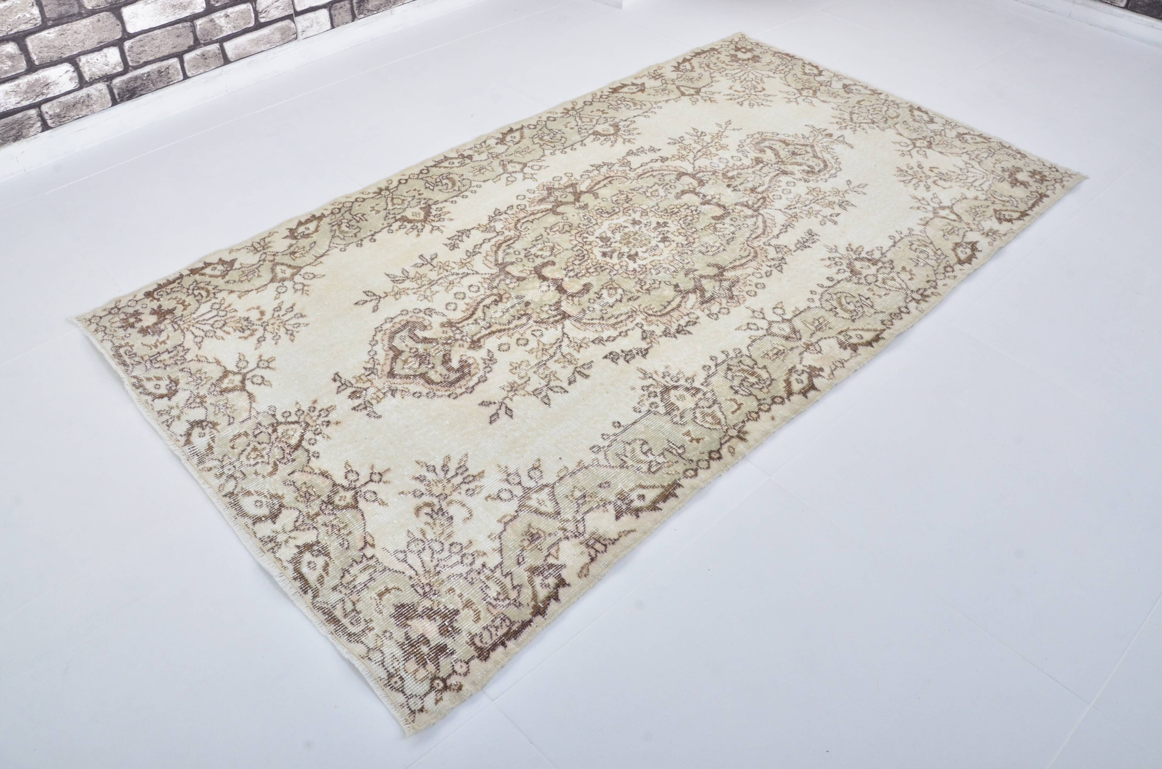 Beige And Brown Vintage Oushak Carpet sku 3578