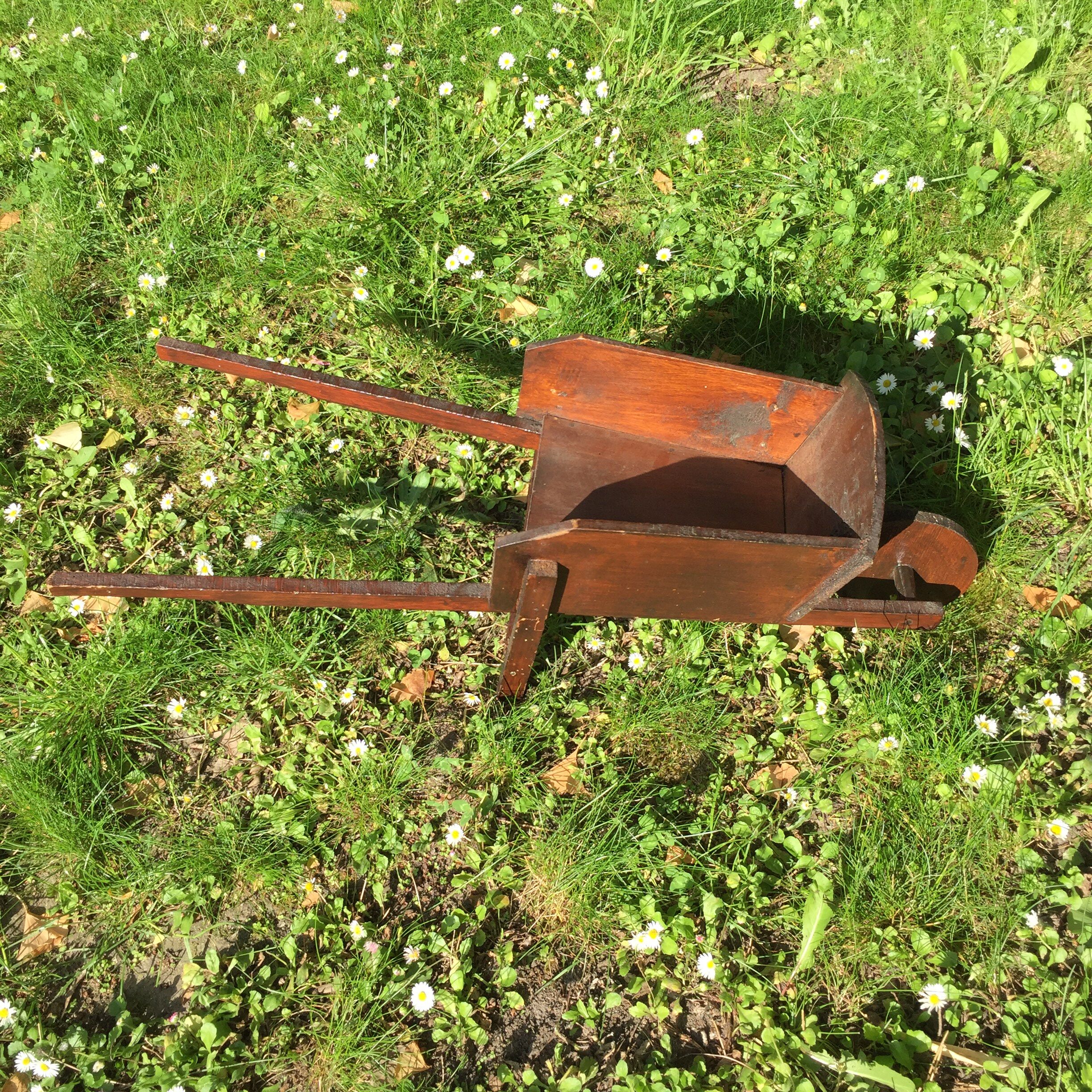 Vintage wooden wheelbarrow