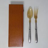 Couverts à salade en métal argenté 1er titre + coffret