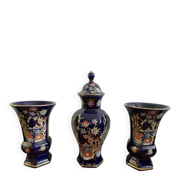 22K three piece set, Echt Cobalt Bareuter Bavaria Germany