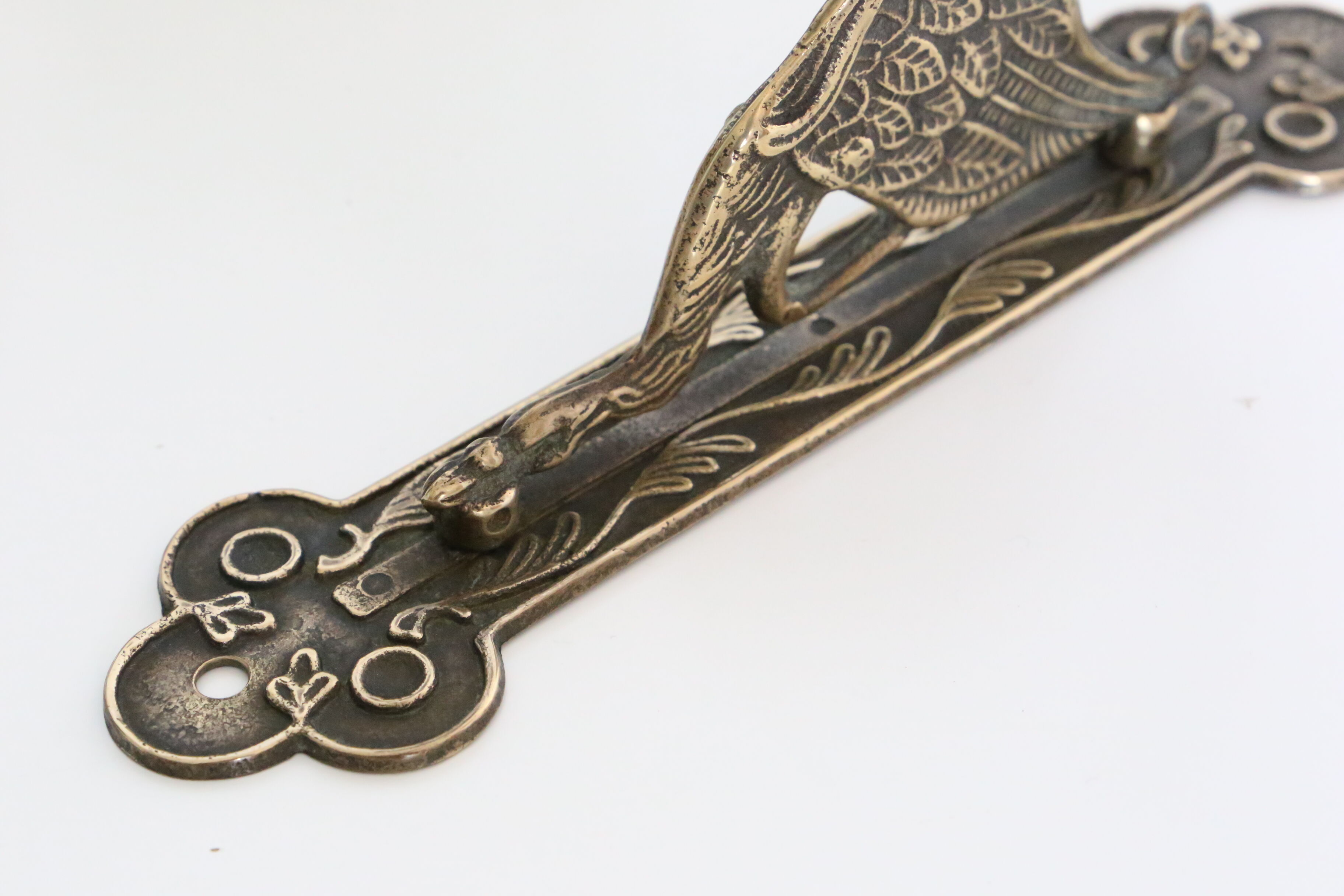 Gothic dragon rack, plant door or brass mantle holder
