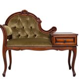 Telephone Sofa Green Velvet Queen Anne style 1960s