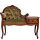 Telephone Sofa Green Velvet Queen Anne style 1960s