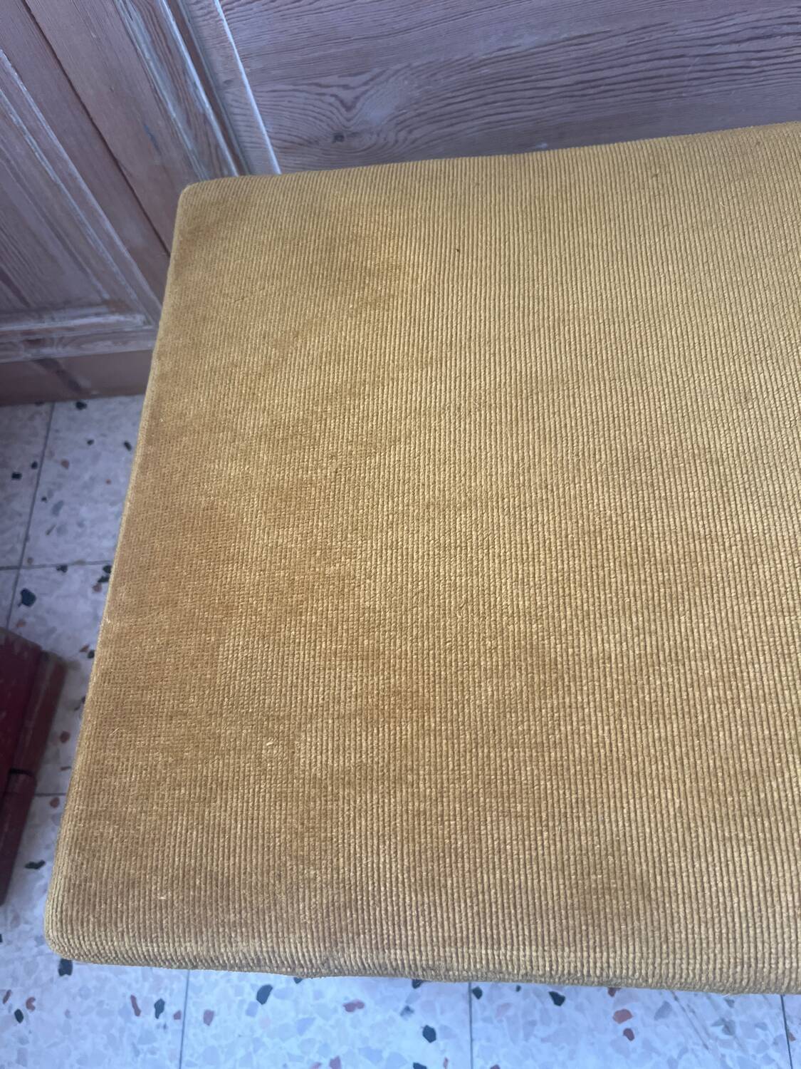 Velvet pouffe