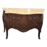 Commode De Style Louix XV En Marqueterie