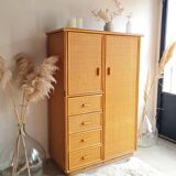 Armoire en rotin vintage