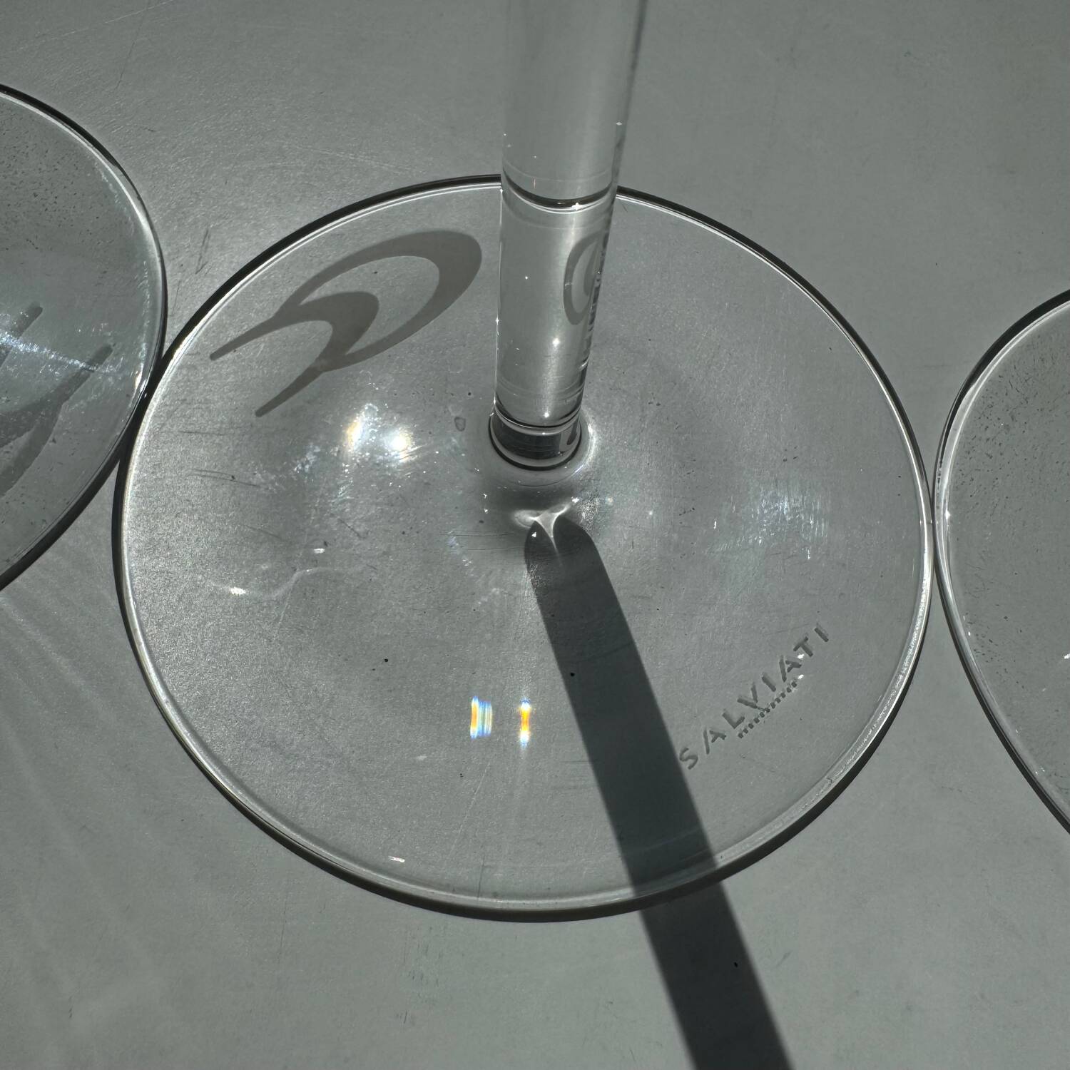 Set of 4 Engraved Champagne Flutes Salviati