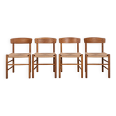 4x Chaise de salle à manger Børge Mogensen J39 en chêne, FDB 1970