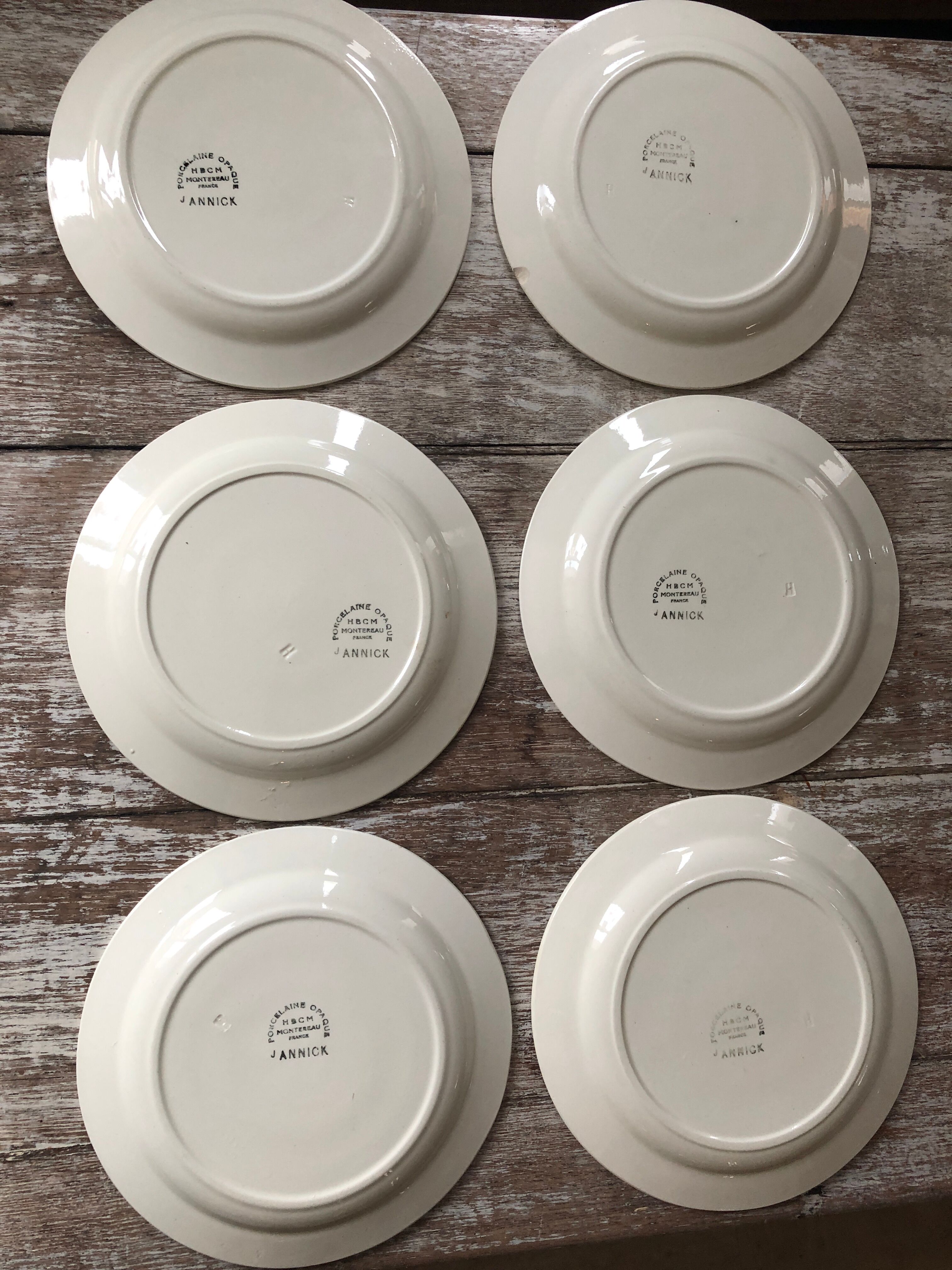 6 flat plates mod. Annick Montereau