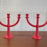 Pair of 3-branch candlesticks - Scandinavian style