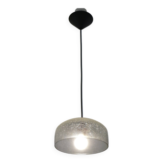 Lampe suspendue moderne en verre soufflé craquelé design minimaliste