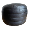 Black patchwork leather pouf from Sède