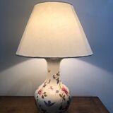 Vintage faience lamp with bird décor