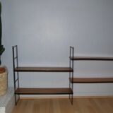 Modular metal and  wood shelves 70s