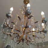 Holywood Regency 70's 8-light chandelier