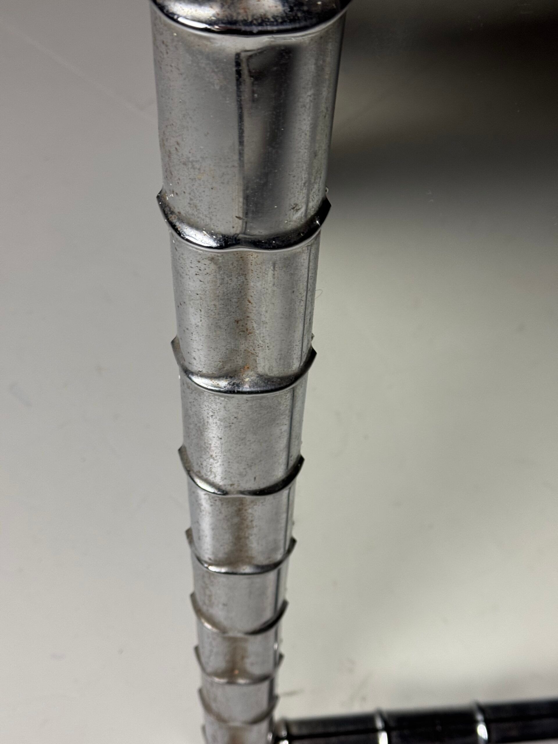 Large faux bamboo mirror chrome