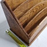 Porte lettres ancien en bois verni, 30 cm