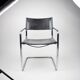Paire de chaises Matteo Grassi MG5 cuir noir et chrome