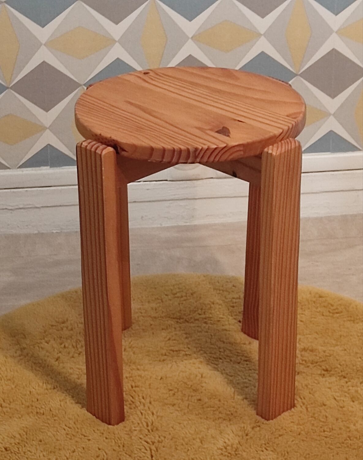 Scandinavian stool in pine