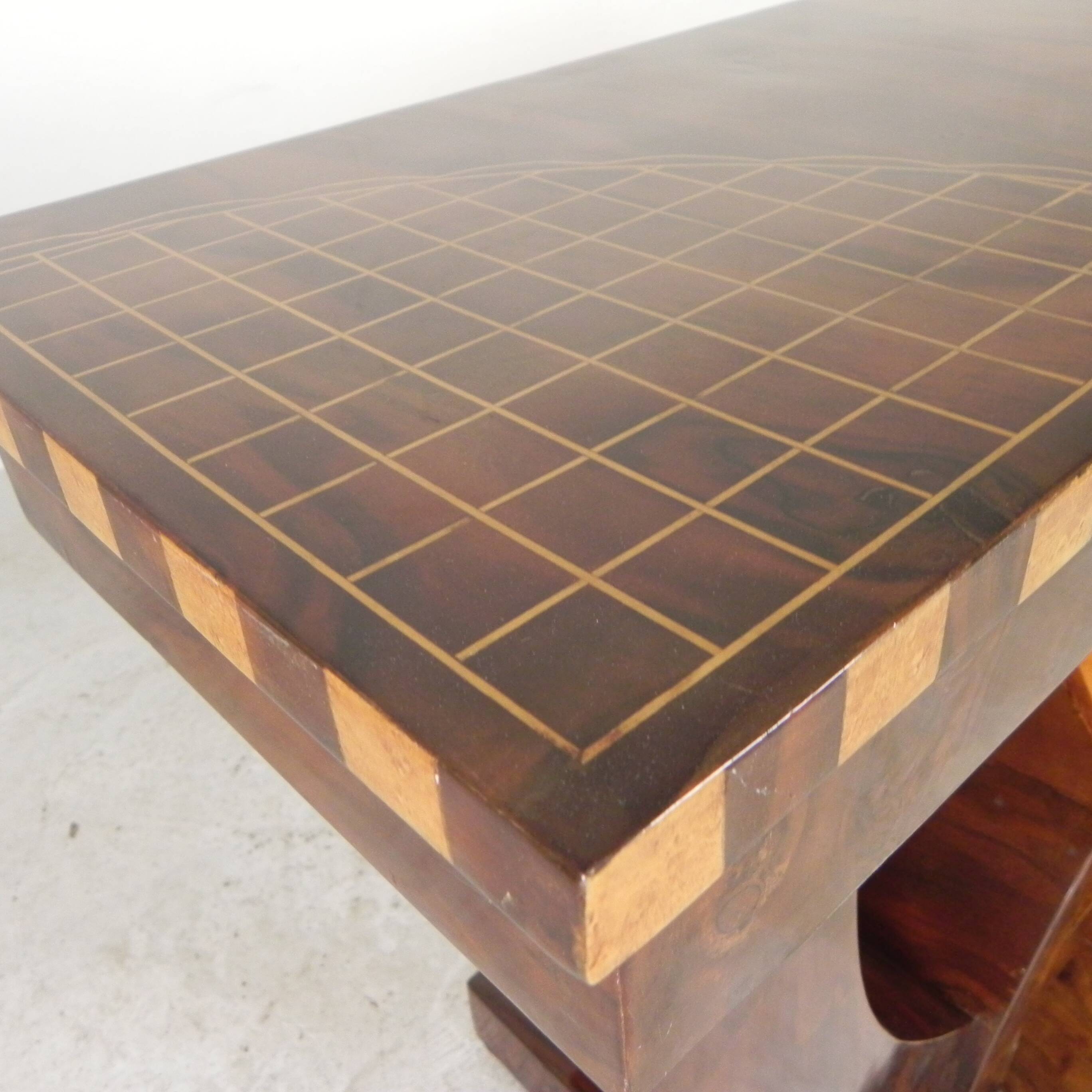 Art Deco style console table in wood marquetry